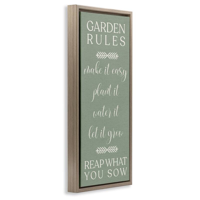 Stupell Reap What You Sow Gardening Framed Floater Canvas Wall Art Design By Lil' Rue