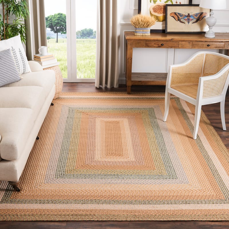 SAFAVIEH Handmade Braided Jivitza Country Rug - 6' x 9' - Tan/Multi