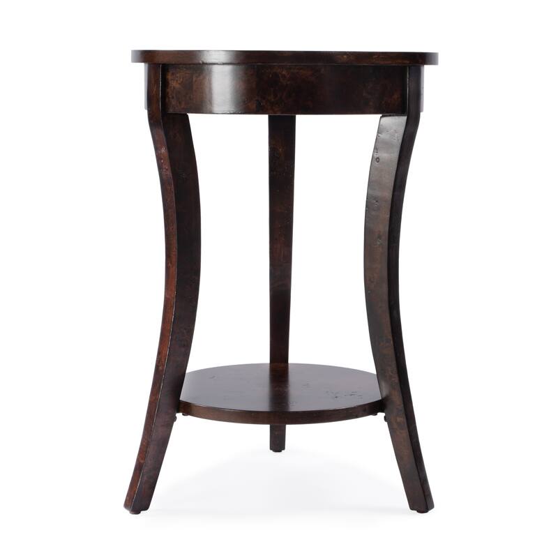 Holdin Round Burl Wood 18"W Side Table