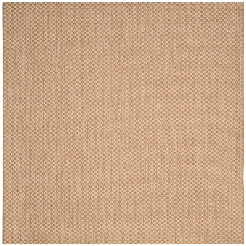 SAFAVIEH Courtyard Judi Indoor/ Outdoor Patio Backyard Rug - 9' Square - Natural/Cream