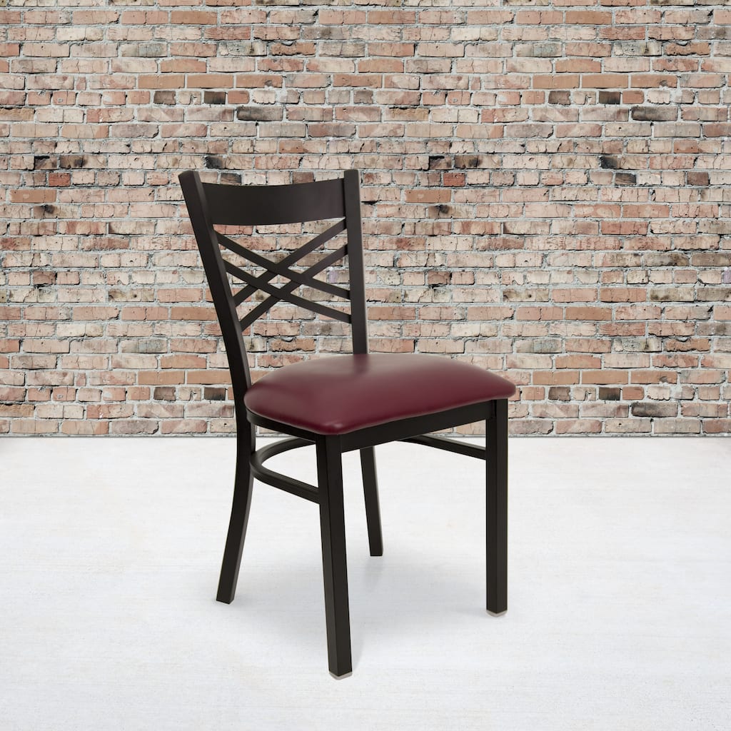 X'' Back Metal Restaurant Chair - 16.5"W x 17"D x 32.25"H - 16.5"W x 17"D x 32.25"H