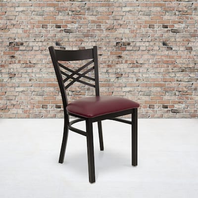 X'' Back Metal Restaurant Chair - 16.5"W x 17"D x 32.25"H