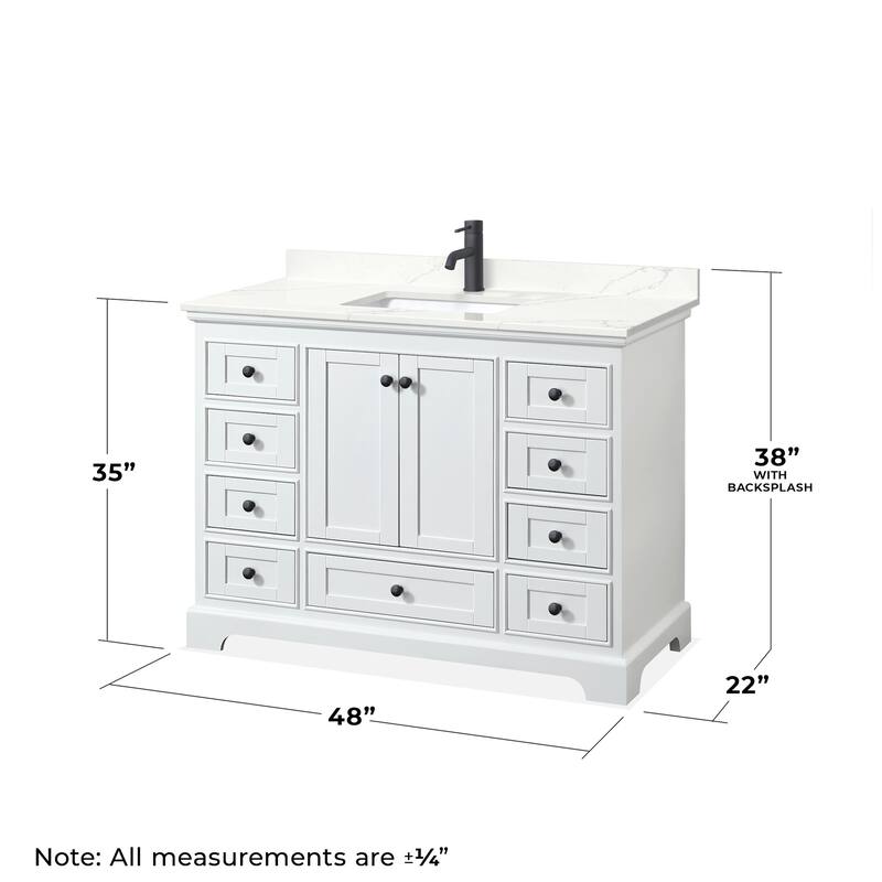 Wyndham Collection WCS202048S-QTZ-UNSMED Deborah 48" Free Standing