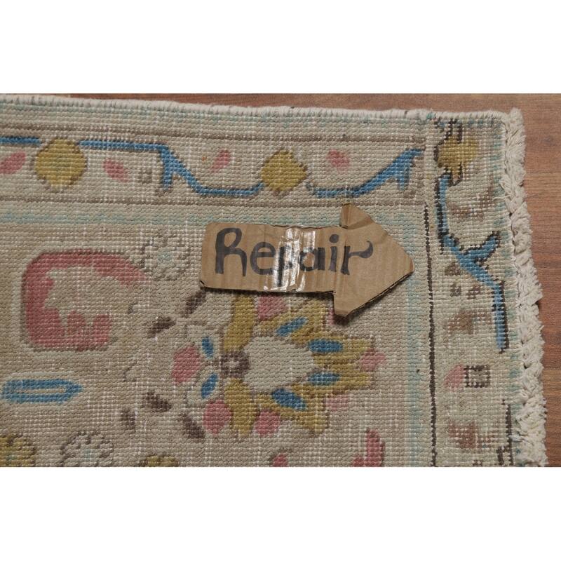 Gray Geometric Tabriz Persian Area Rug Handmade Wool Carpet - 9'8"x 13'1"