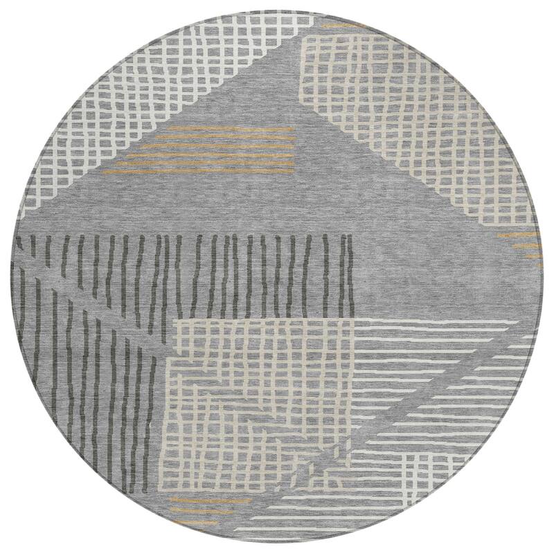 Machine Washable Indoor/ Outdoor Casual Contemporary Chantille Rug