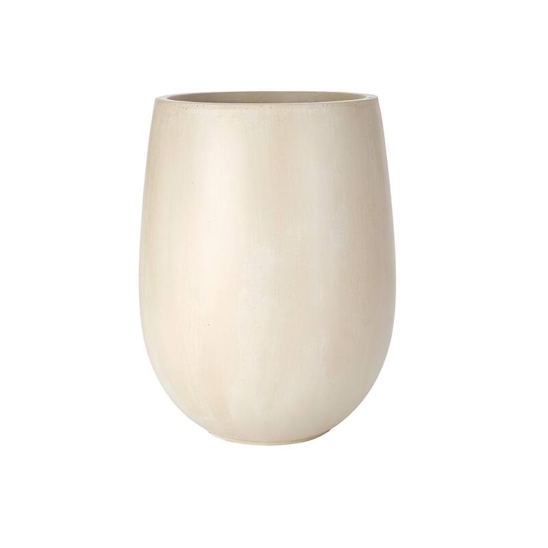 Lightweight Round MGO Outdoor Planter Set-3 Sizes (15.6"/10.74"/7.3"),Large Outdoor Indoor Flower Pots with Drainage Hole