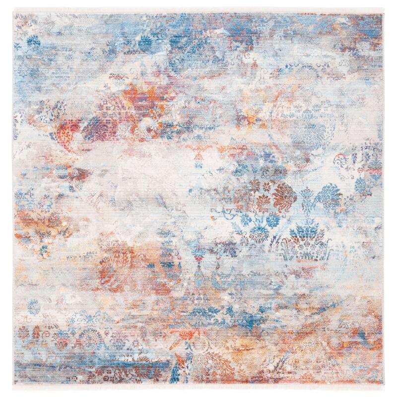 SAFAVIEH Vintage Persian Ajsa Modern Abstract Rug - 5' Square - Blue/Beige
