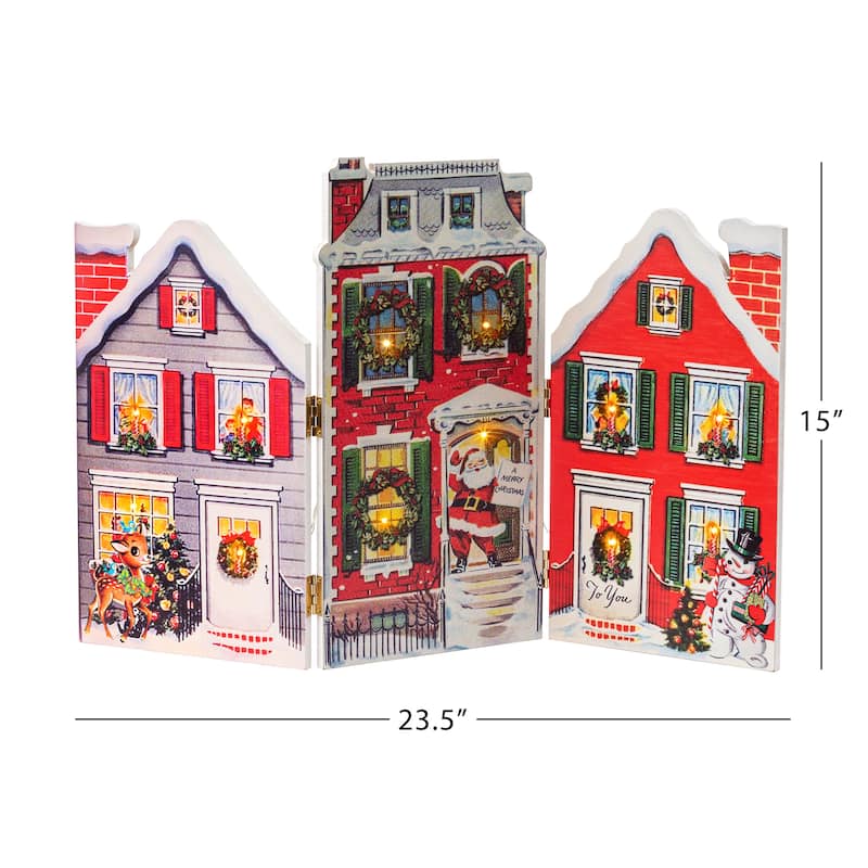 15" Illuminated Folding Scene - Village