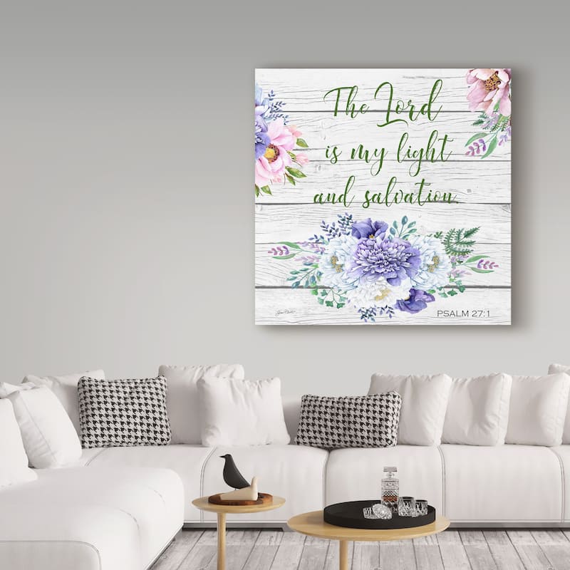 Jean Plout 'Garden Florals Bible Verse 3' Canvas Art