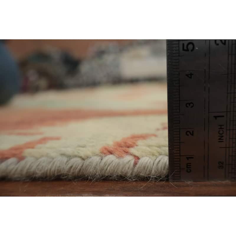 Hand Knotted Oriental 100% Wool Carpet Modern Geometric Green Gabbeh Area Rug - 9' 10'' X 8' 2''