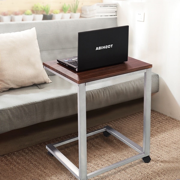Costway Coffee Tray Sofa Side End Table Lap Stand Tv Snack Costway Coffee Tray Sofa Side End Table Lap Stand Tv Snack Ottoman Couch Room Rolling