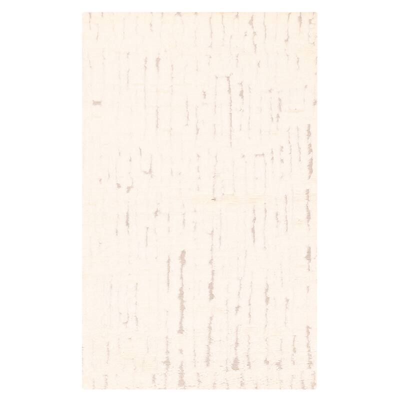 ECARPETGALLERY Hand-knotted Tangier Cream Wool Rug - 4'11 x 8'0