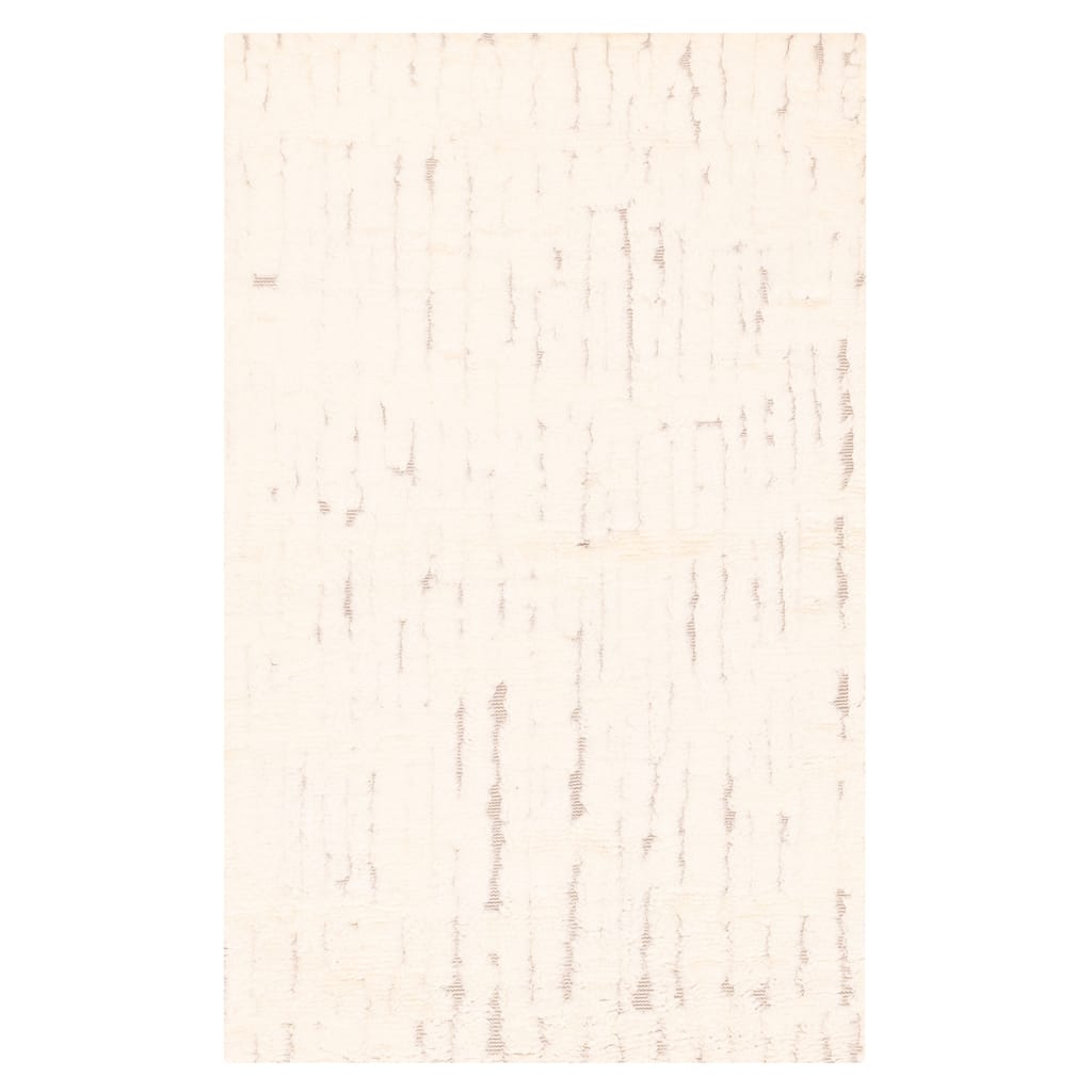 ECARPETGALLERY Hand-knotted Tangier Cream Wool Rug - 4'11 x 8'0