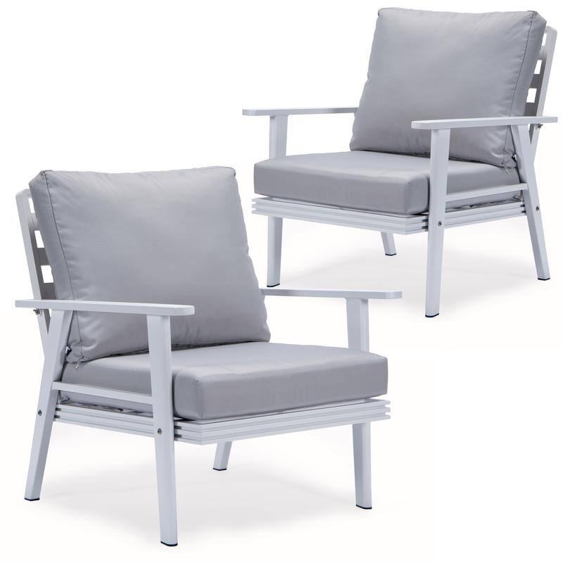 Walbrooke Modern Polyester Upholstery Aluminum Frame wtih Removable Cushion Covers for Indoor Outdoor - Light Grey