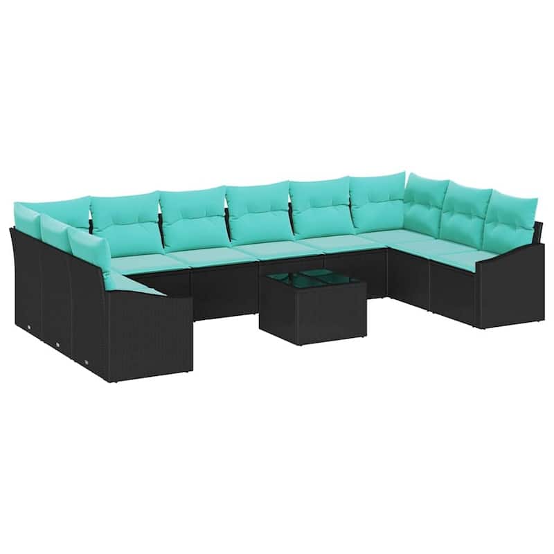 vidaXL 11 Piece Garden Sofa Set with Cushions - 135.4×70.3×27.2