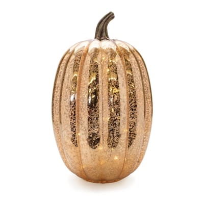 LED Mercury Glass Pumpkin Décor (Set of 2)