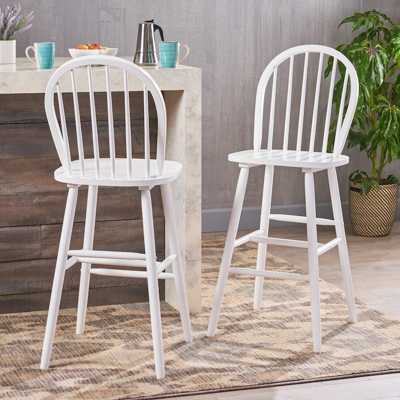 Tilbury Traditional Rubberwood Spindle Bar Stools (Set of 2) by Christopher Knight Home