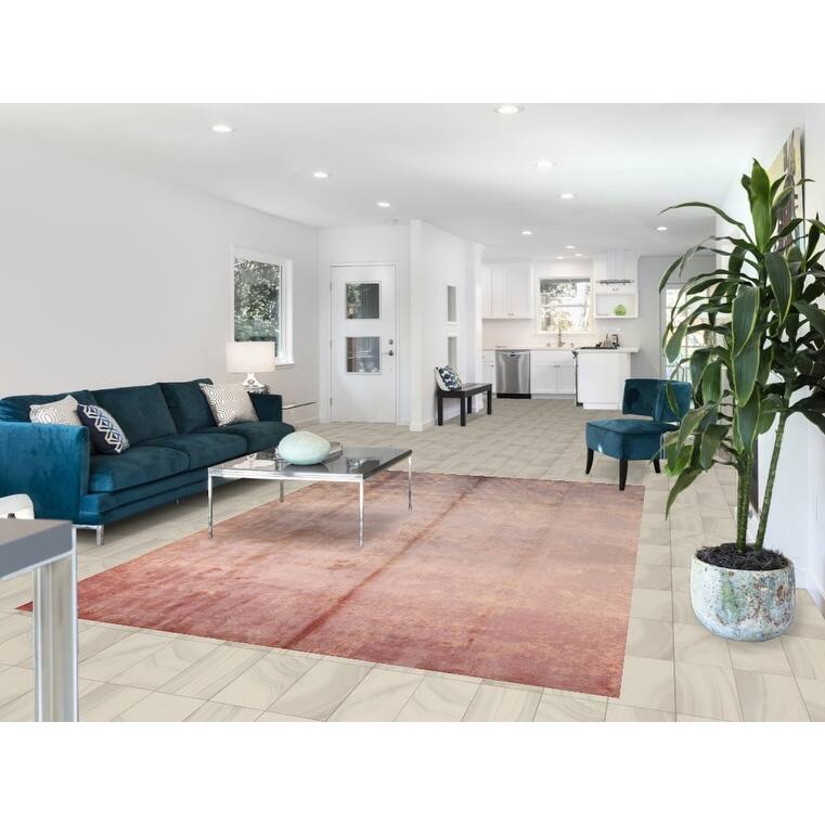 All-Over Abstract Modern Area Rug Handmade Wool Carpet - 6'8" X 9'8"