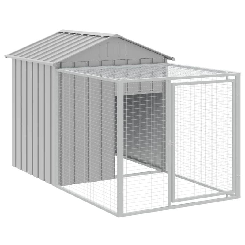 vidaXL Chicken Cage with Run Light Gray/Anthracite multisize Galvanized Steel