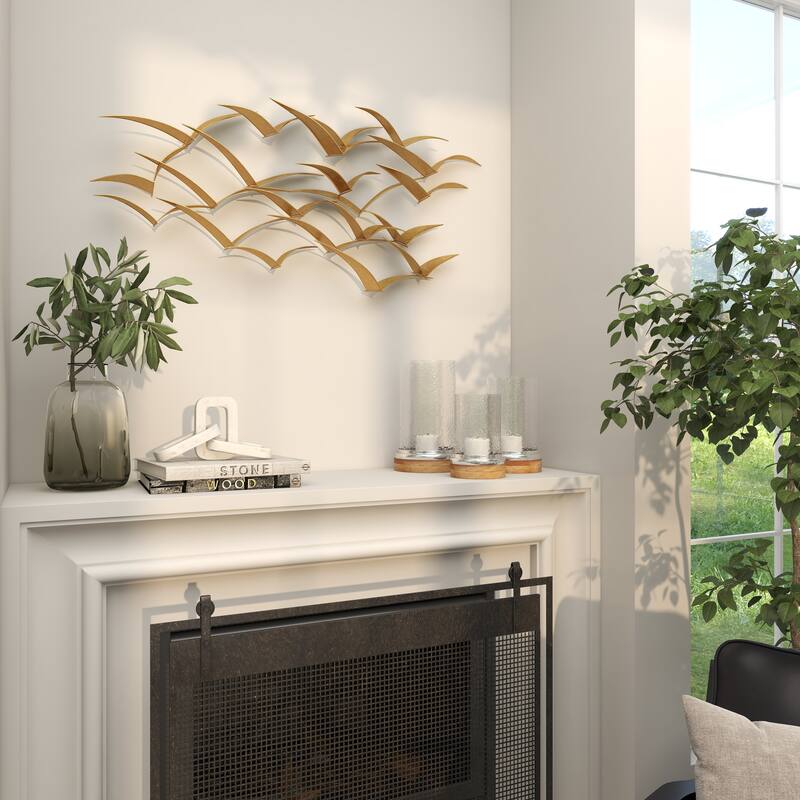 Metal Sleek Flying Imitative Bird Home Wall Decor