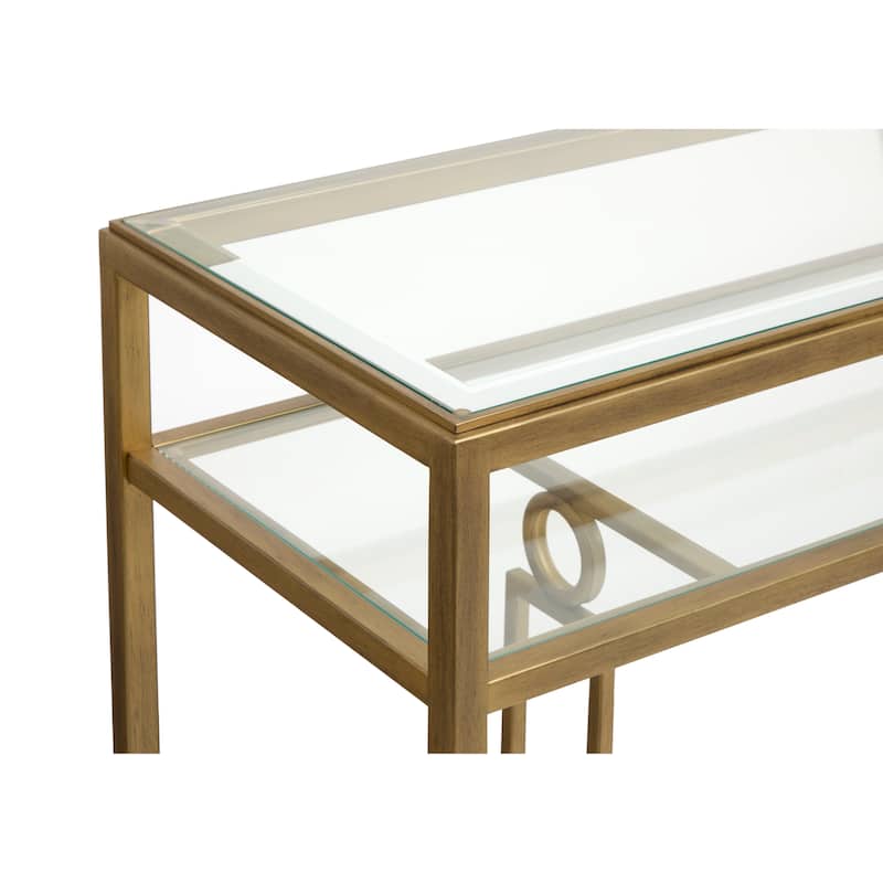 Magnussen Home Lorena Burnished Brass Rectangular Cocktail Table - 50''W x 30''D x 18''H