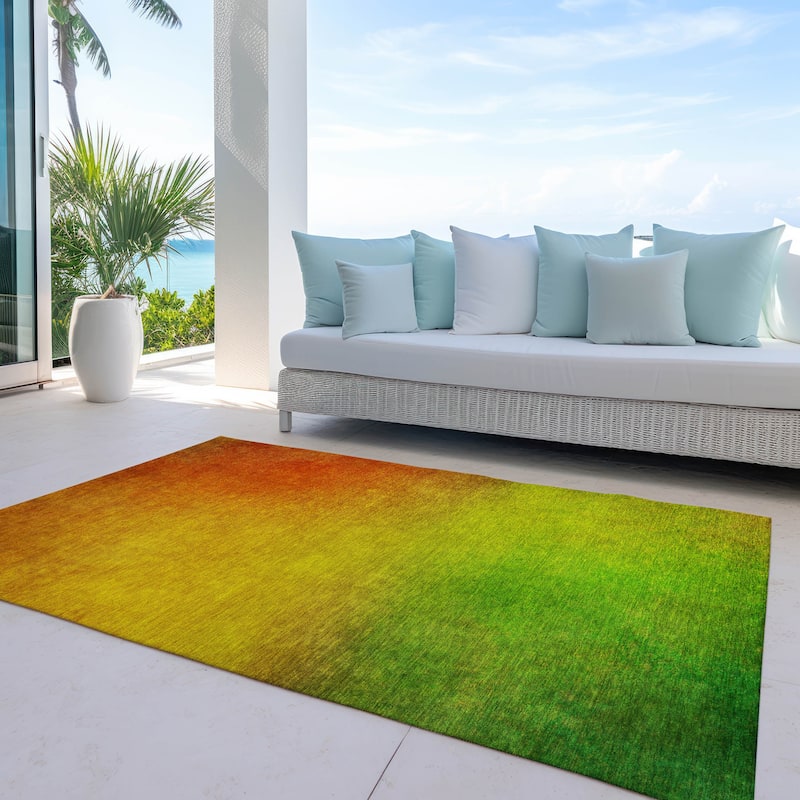 Machine Washable Indoor/ Outdoor Chantille Modern Ombre Rug