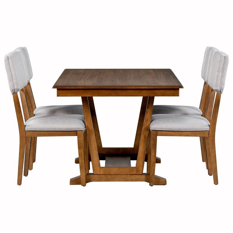 5PCS Wood Dining Table Set With 4 Chair