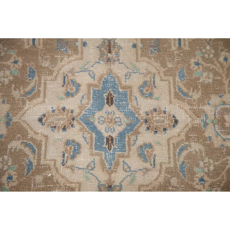 Hand Knotted Oriental 100% Wool Carpet Traditional Floral Pink Mashad Area Rug - 11' 11'' X 8' 9''