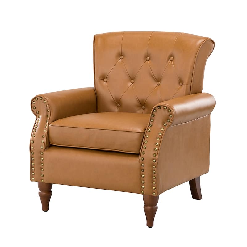 Mycenae Upholstered Accent Armchair with Nailhead Trim Set of 2