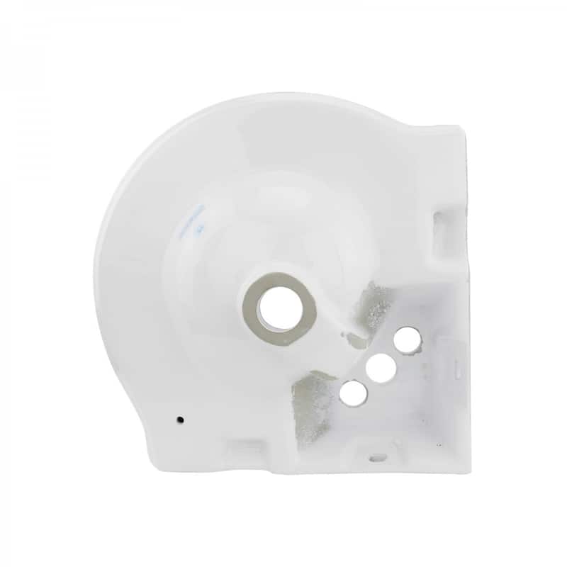 Portsmouth White Ceramic Corner Wall Mount Vessel Sink with Overflow