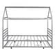 preview thumbnail 9 of 10, Twin Size Metal House-Shaped Platform Bed with Trundle, Stylish Design and Extra Guest Sleeping Space, Silver