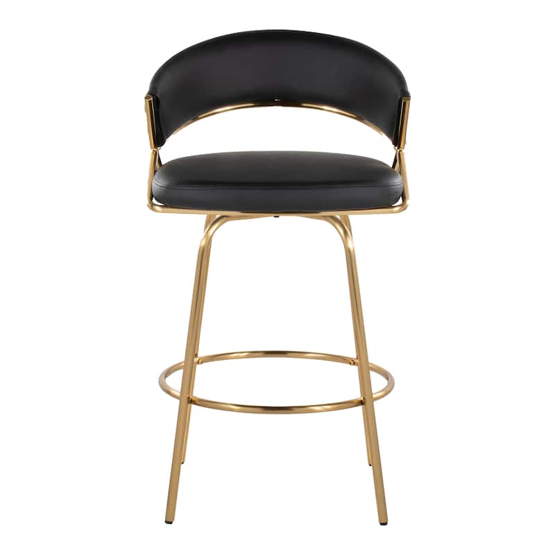 Silver Orchid Tatyana 26" Upholstered Counter Stool with Metal Legs (Set of 2)