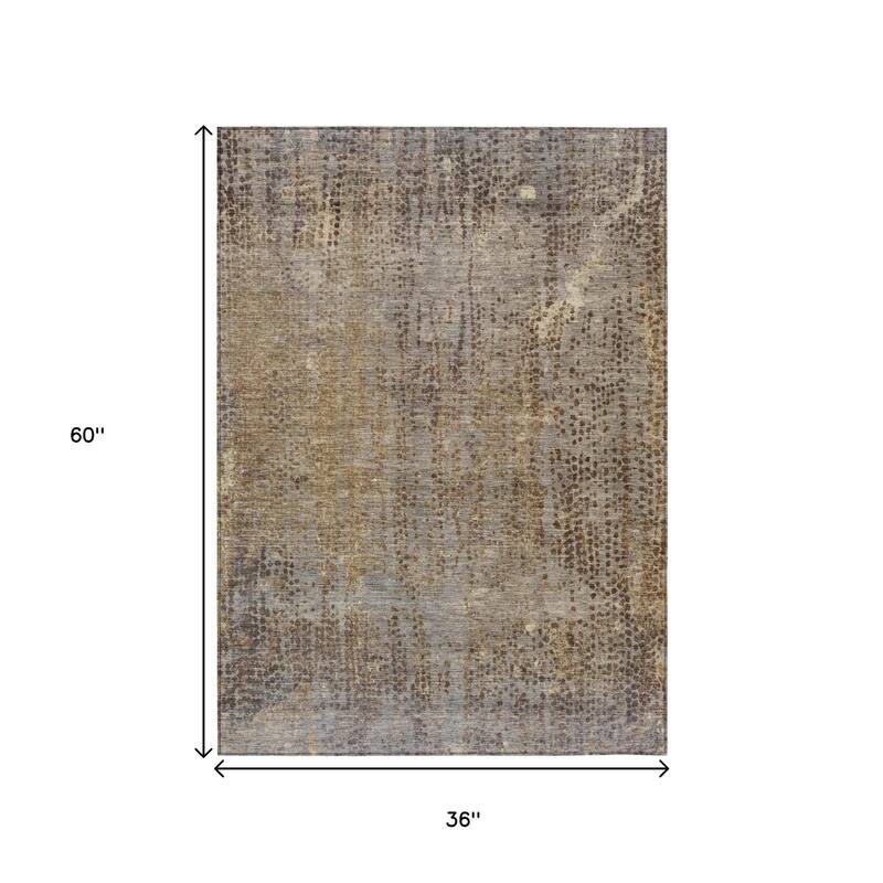 HomeRoots Abstract Transitional Rectangle Outdoor Rug