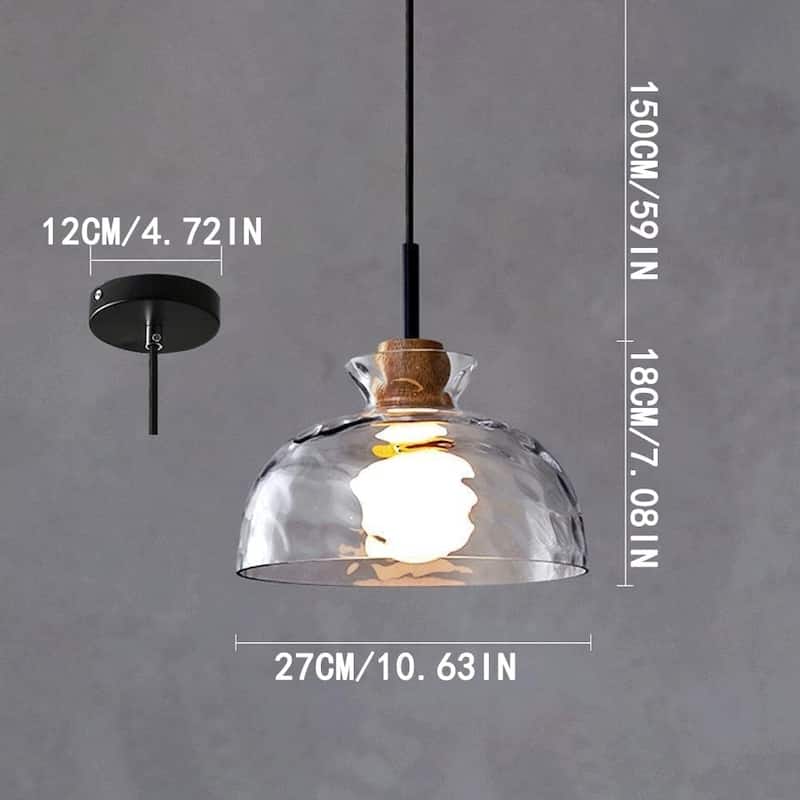 Adjustable height hanging light black ceiling lamp glass pendant light