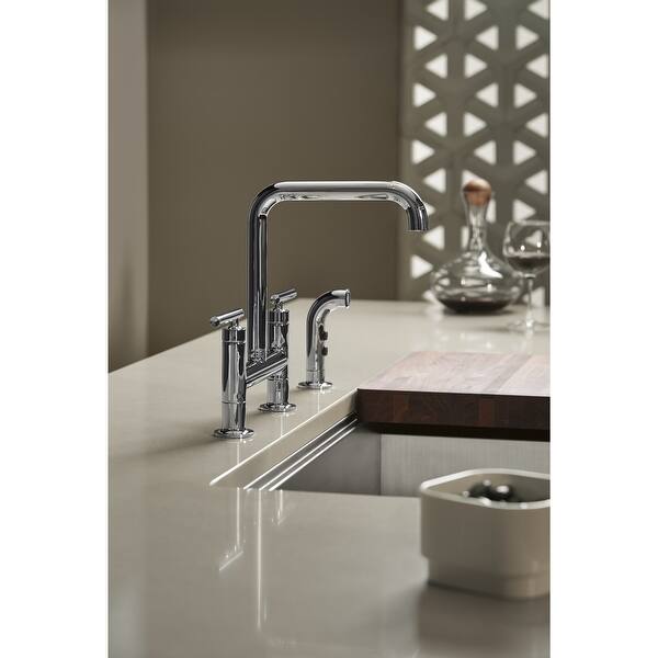 Shop Kohler K 7548 4 Purist Double Handle Bridge Kitchen Faucet