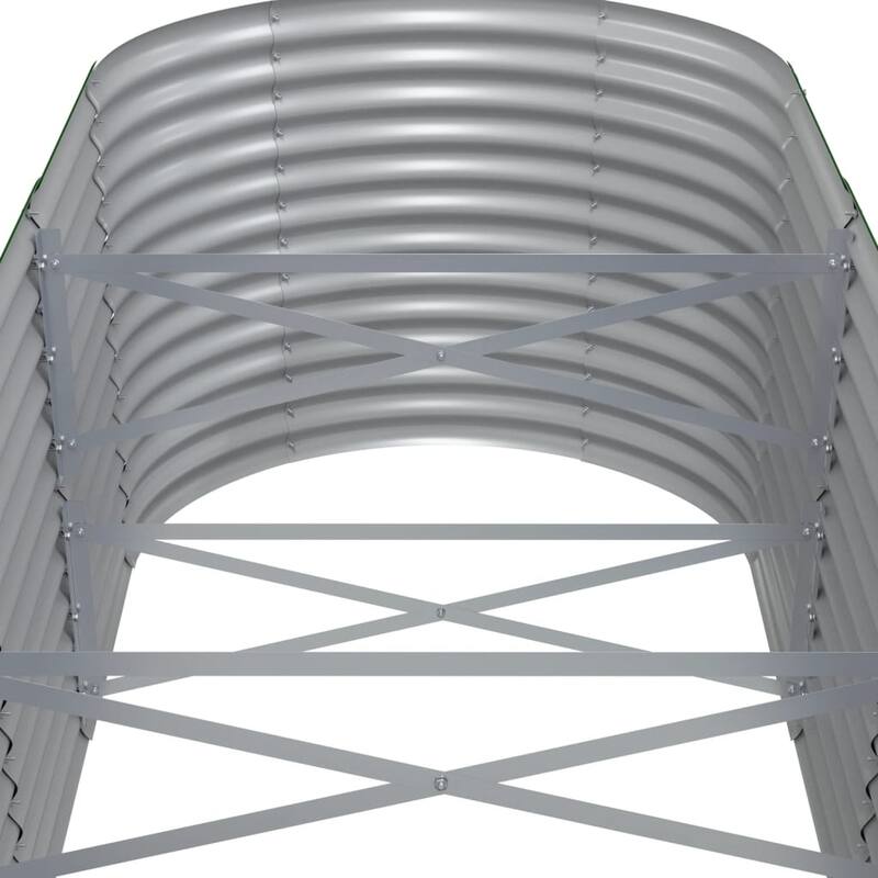 vidaXL Raised Garden Bed Raised Flower Bed Galvanized Steel Outdoor Planter