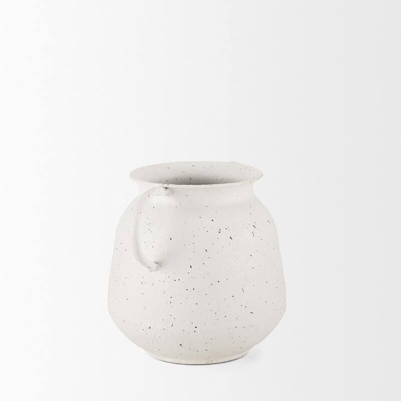 Treva White w/ Black Speckles Small Vase