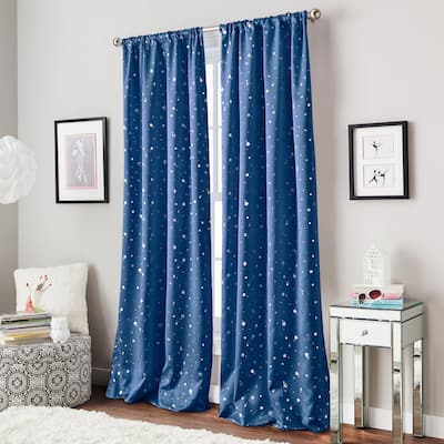 Starry Night Rod Pocket Single Curtain Panel