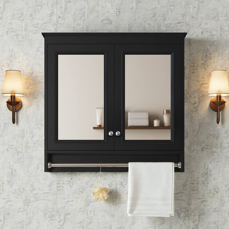 30 Inch Wall Mounted Medicine Cabinet with Mirror, Adjustable Shelves and Soft Close Doors