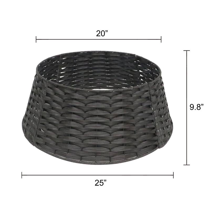 Wooden Round Christmas Tree Collar - 45" - Brown