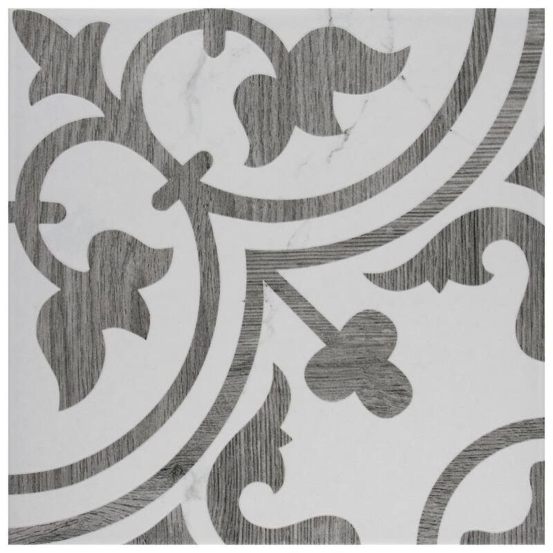 Merola Tile Llama Arte Loire Silver Smoke 9-3/4" x 9-3/4" Porcelain Floor and Wall Tile