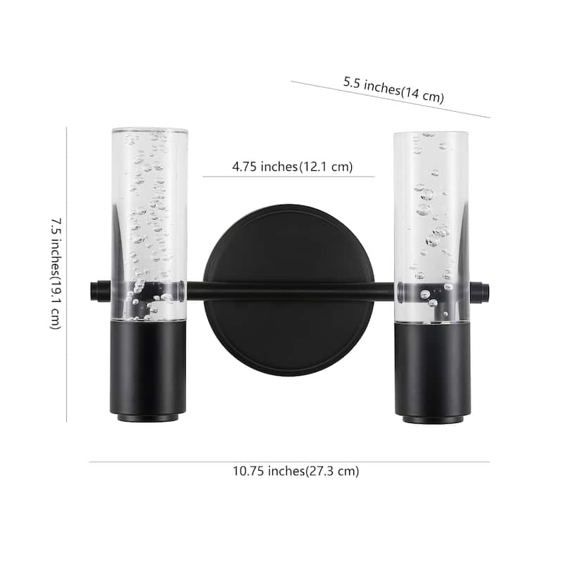 Alain Minimalist Modern Bubble Acrylic/Iron Integrated LED Vanity Light, by JONATHAN Y