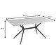 preview thumbnail 88 of 131, Elega Modern Sintered Stone Dining Table Modern Trestle Base Powder-Coated Steel Frame Kitchen Table - 47"-71"