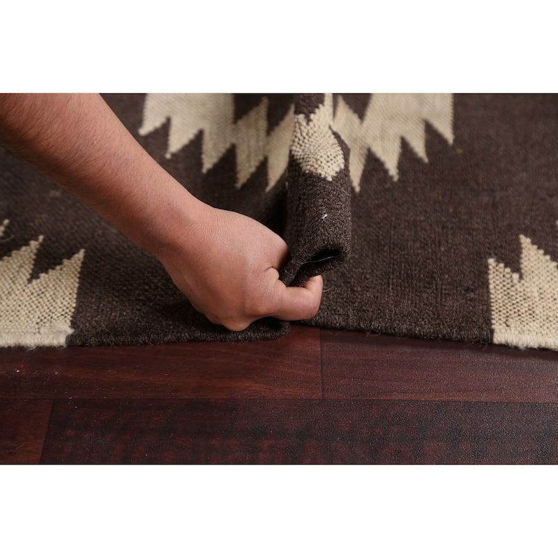 Natural Dye Kilim Tribal Geometric Oriental Wool Area Rug Flat-weave - 4'7" x 7'3"