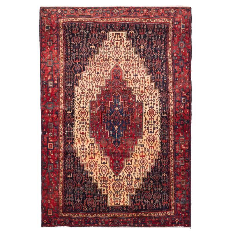 ECARPETGALLERY Hand-knotted Kayseri Vintage Dark Navy Wool Rug - 4'10 x 7'1