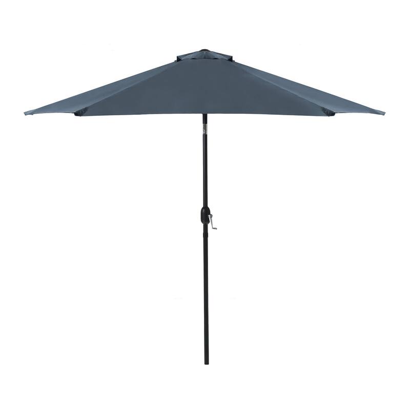 9FT Outdoor Patio Iron LegsTilt-Adjustable Round Tilting Umbrella
