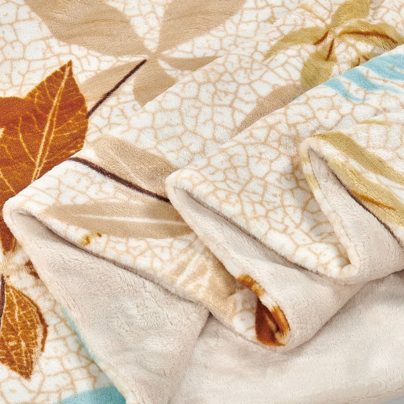 Printed Flannel Tropical Flower French / Puerto Rico Floral Throw