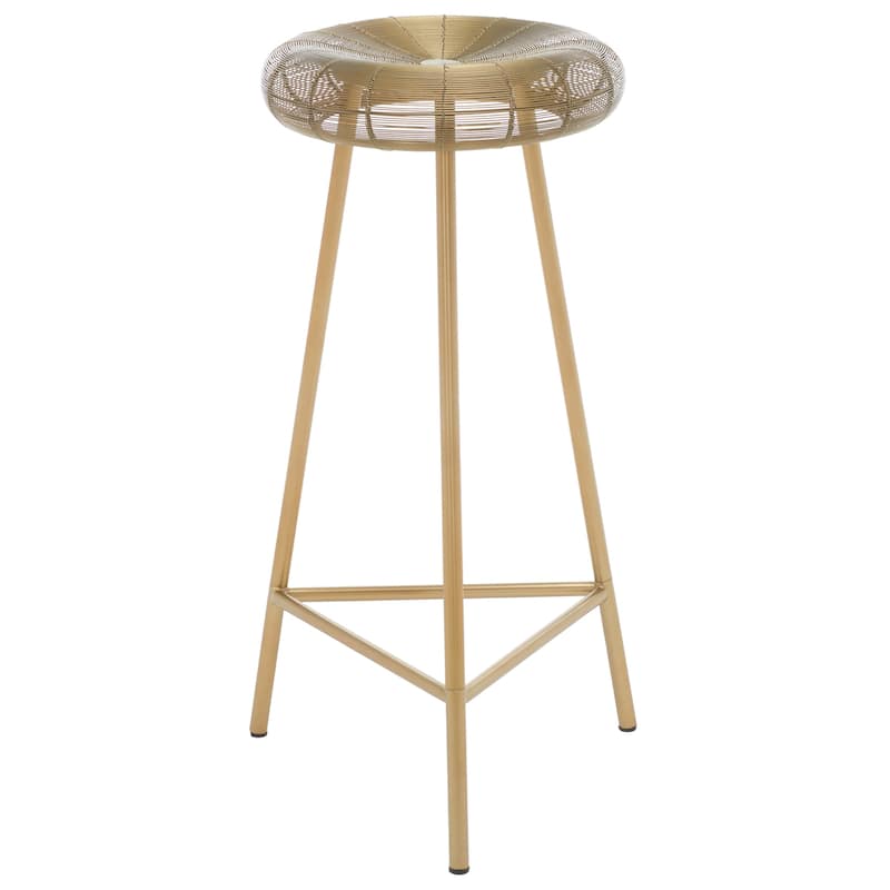 SAFAVIEH Gayla 30-inch Wire Weaved Contemporary Bar Stool - Gold - 14" W x 14" L x 30" H - 15Wx15Dx30H