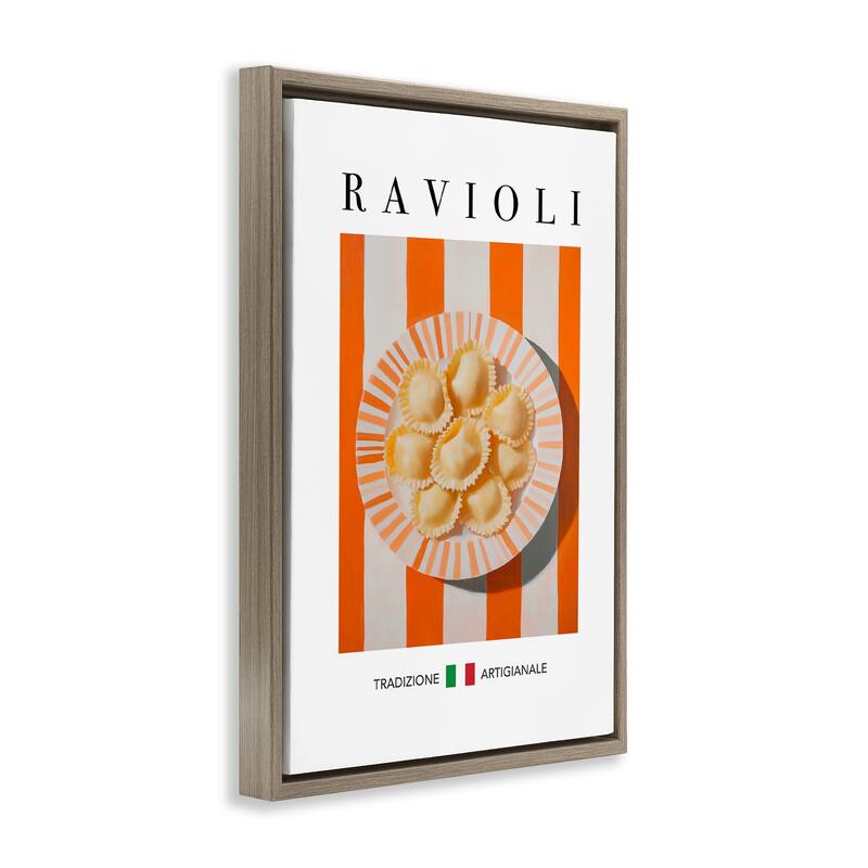 Stupell Traditional Ravioli Pasta Framed Floater Canvas Wall Art Design By Andreas Magnusson