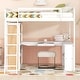 preview thumbnail 1 of 10, Multifunctional Design Loft Bed with Ladder, Bookshelves and Desk, Solid Construction, Full Size, White White